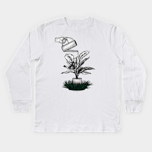 Watering Plastic Plants Kids Long Sleeve T-Shirt